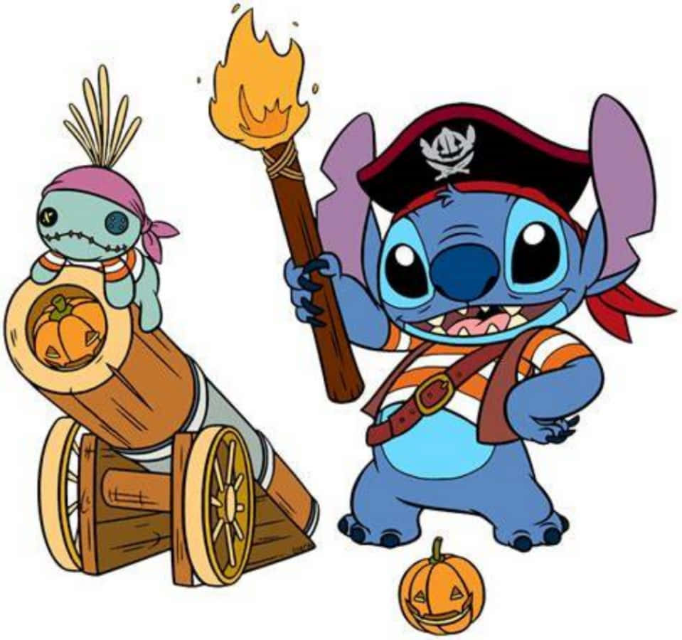 Stitch Halloween Torchlight Wallpaper