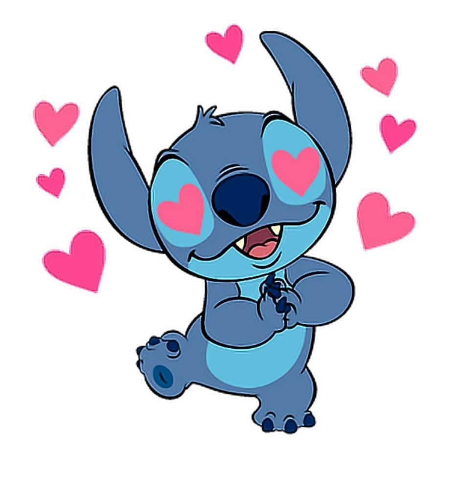 Stitch Hearts Valentines Day Wallpaper