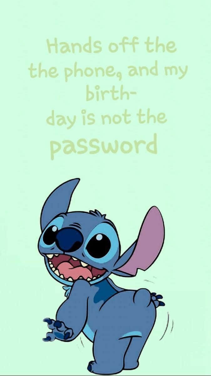 Stitch Phone Security Wallpaper Wallpaper