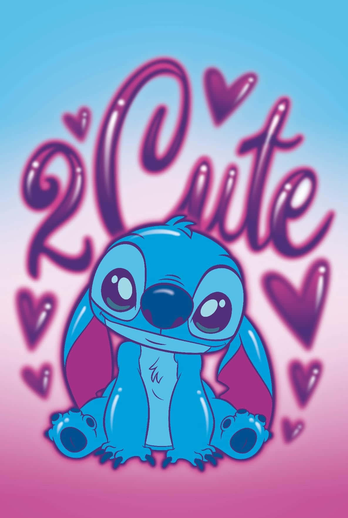 Stitch Too Cute Graphic Wallpaper