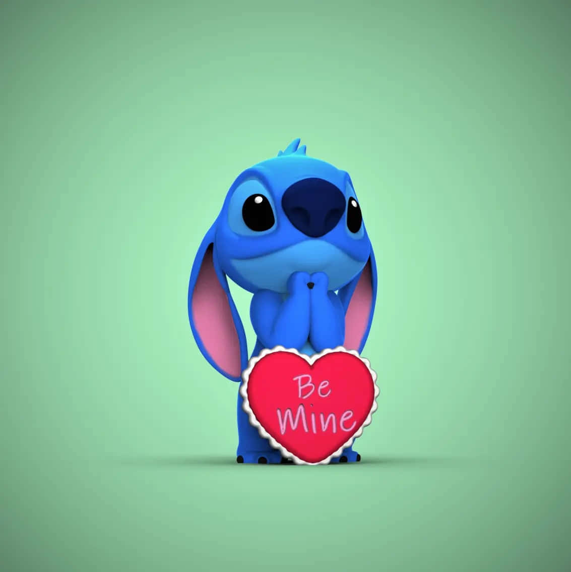 Stitch With Valentine Heart Wallpaper