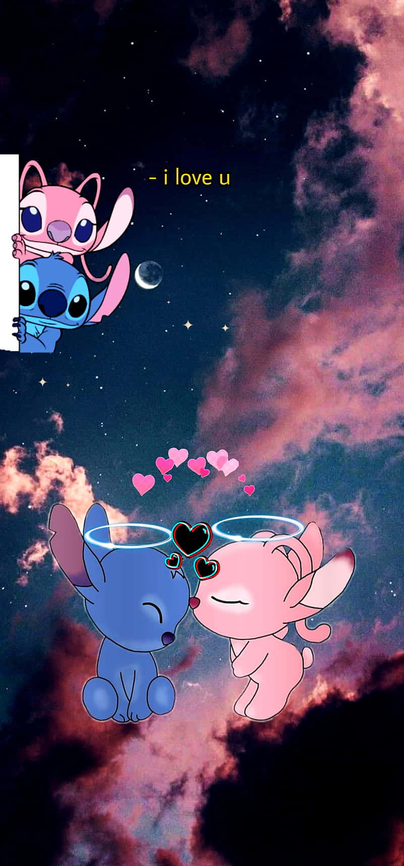 Stitchand Angel Cosmic Love Wallpaper