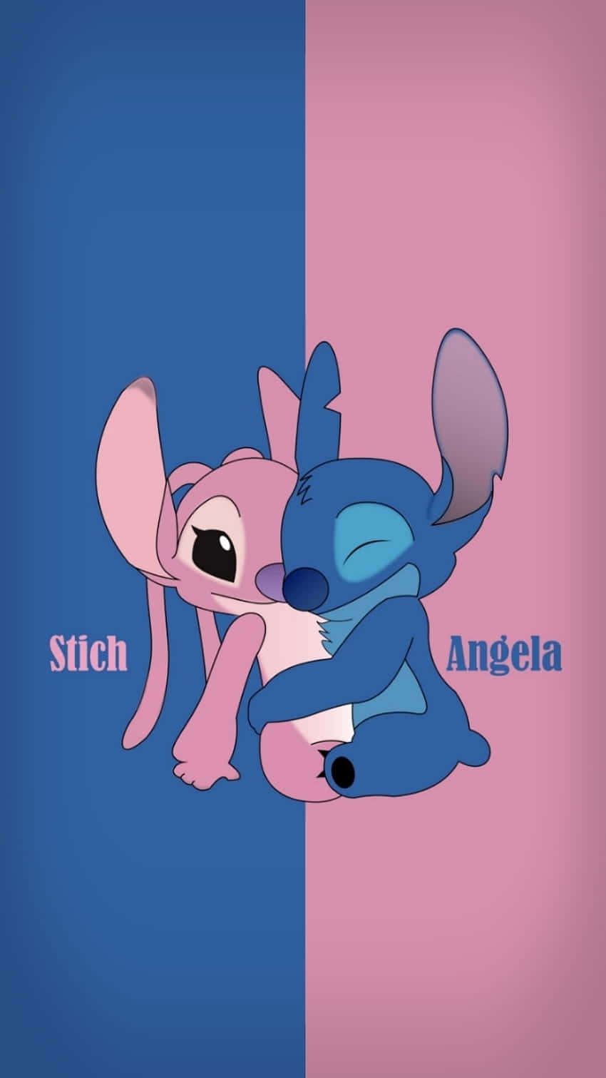 Stitchand Angel Hugging Wallpaper Wallpaper