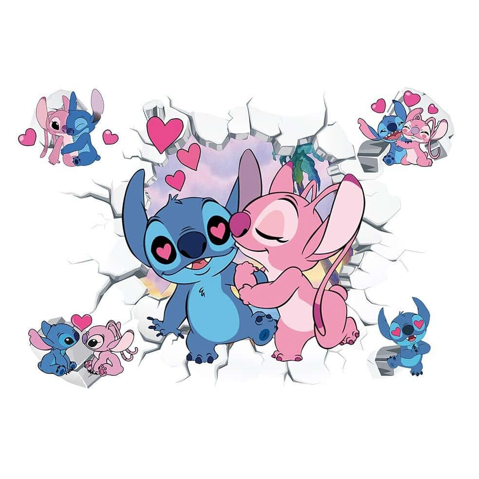 Stitchand Angel Love Breakthrough Wallpaper