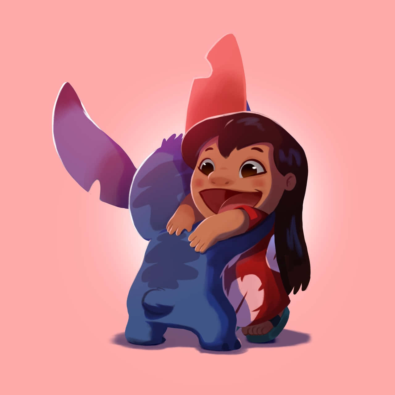 Stitchand Lilo Valentines Day Hug Wallpaper