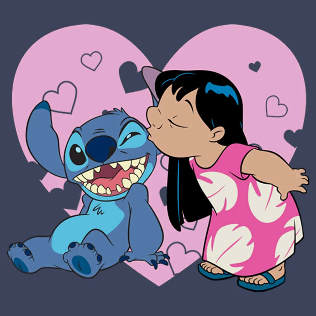 Stitchand Lilo Valentines Day Wallpaper