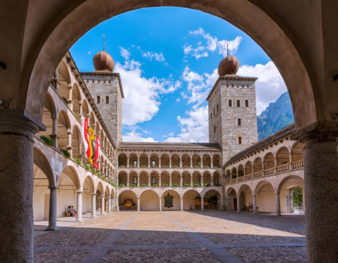 Stockalper_ Palace_ Courtyard_ Brig_ Switzerland Wallpaper