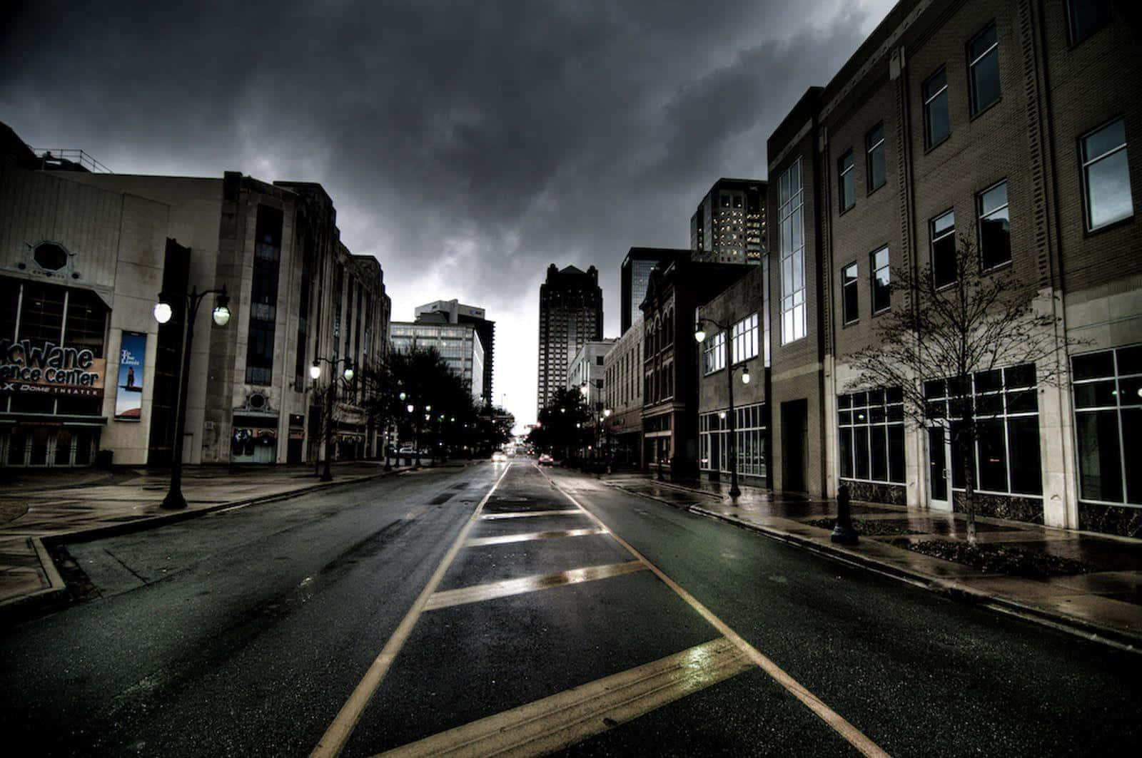 Stormy Urban Landscape Wallpaper