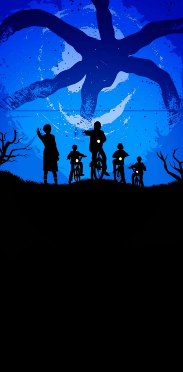 Stranger Things Blue Silhouette Wallpaper