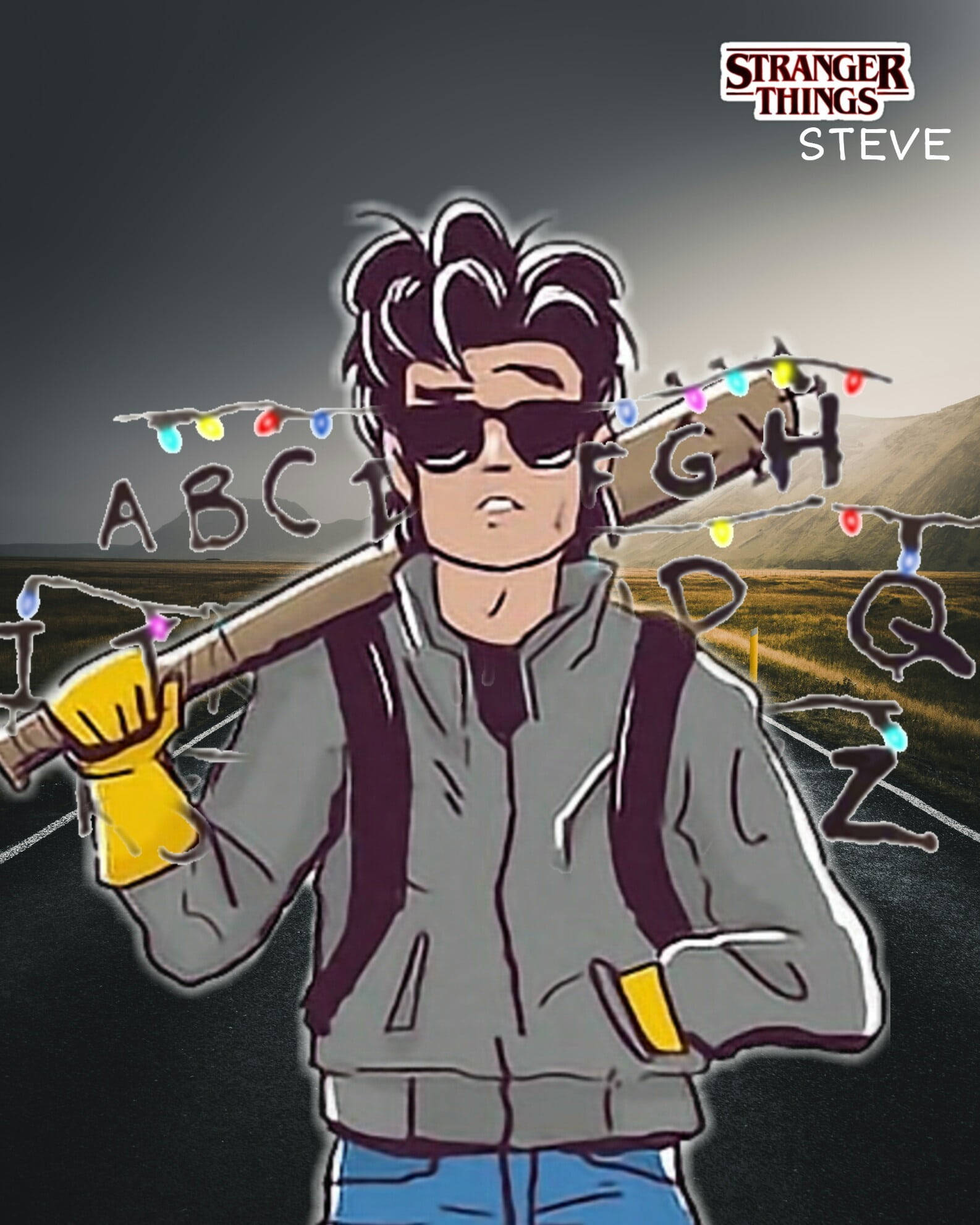 Stranger Things Steve Harrington Cool Graphic Artwork Wallpaper