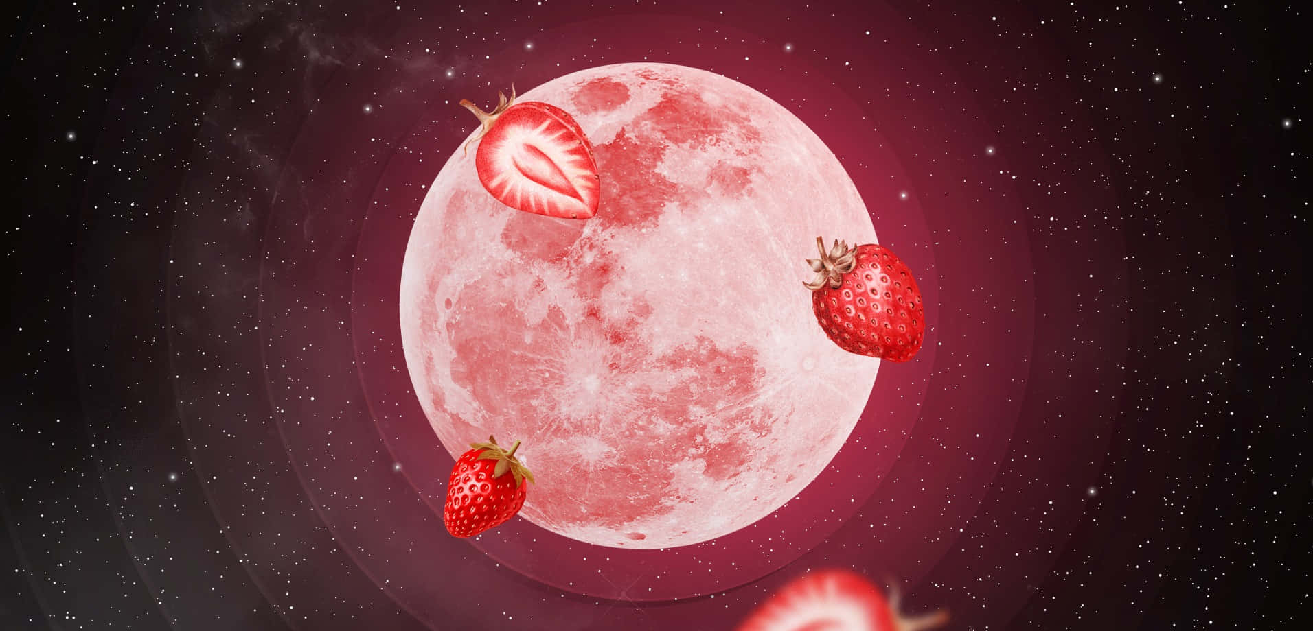 Strawberry Moon Fantasy Wallpaper