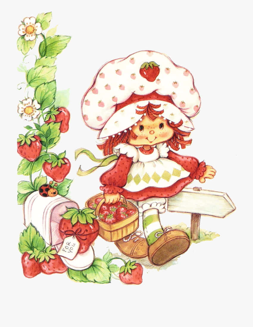 Strawberry Shortcake Classic Illustration Wallpaper