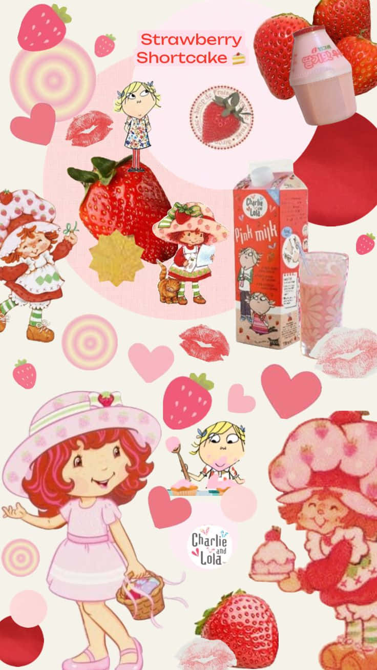 Strawberry Shortcake Collage Aesthetic Wallpaper