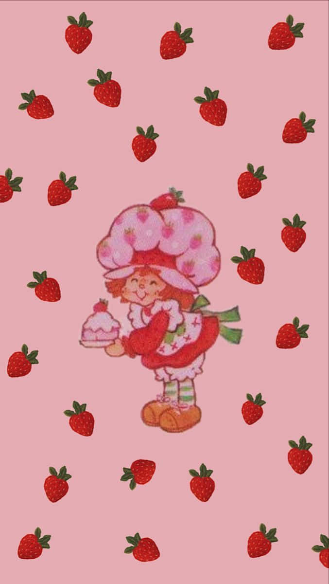 Strawberry Shortcake Pink Background Wallpaper