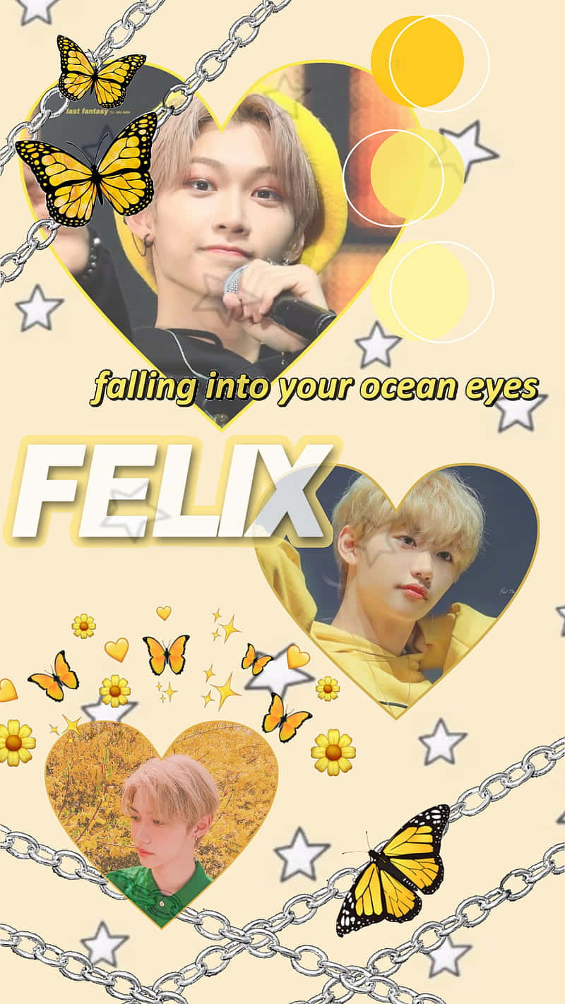 Stray_ Kids_ Felix_ Aesthetic_ Collage Wallpaper