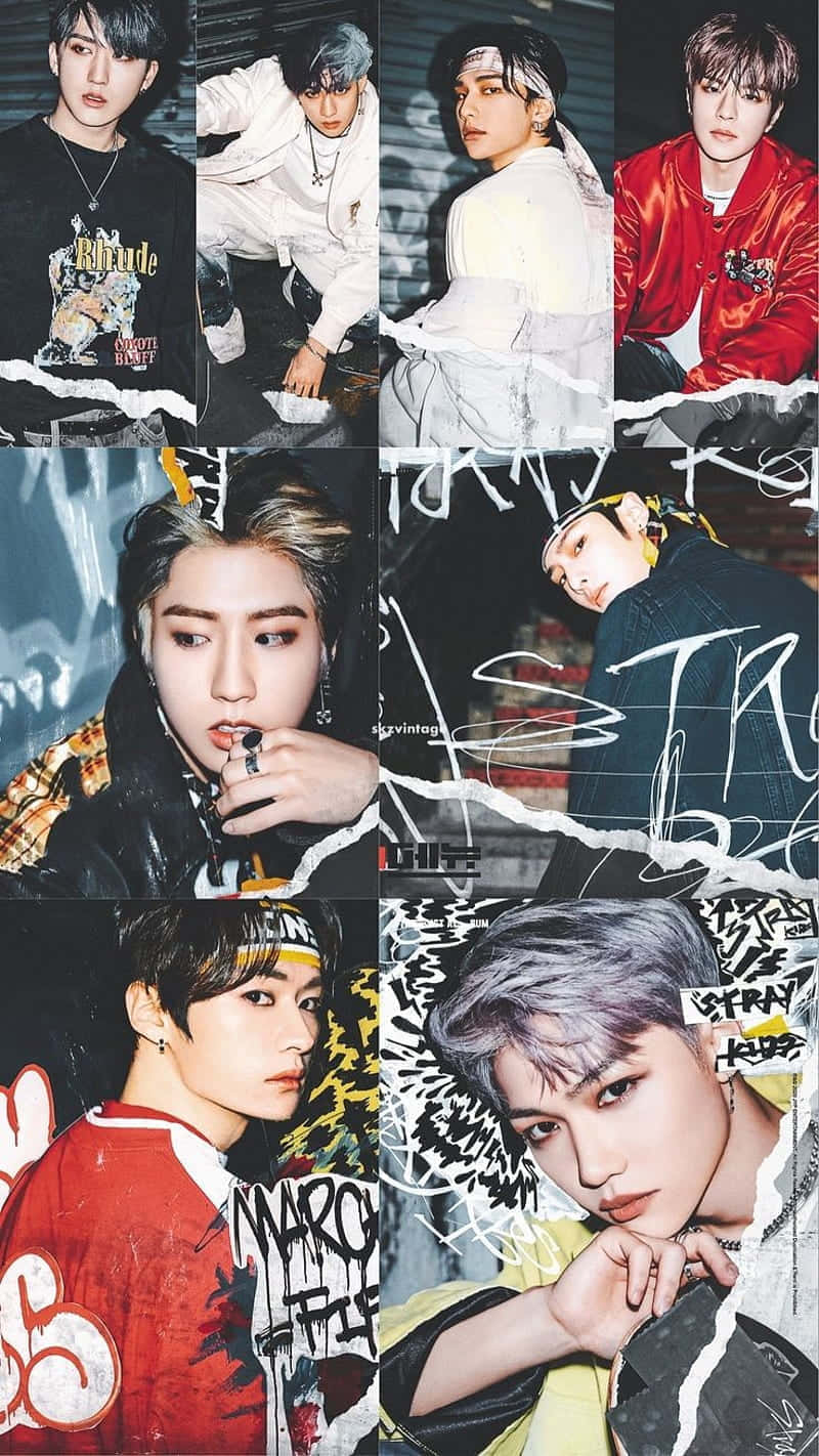 Stray_ Kids_ Urban_ Style_ Collage Wallpaper