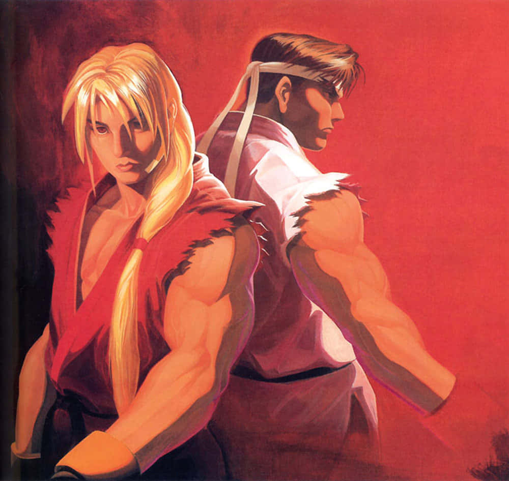 Street Fighter Alpha_ Ken And Ryu_ Back To Back Wallpaper