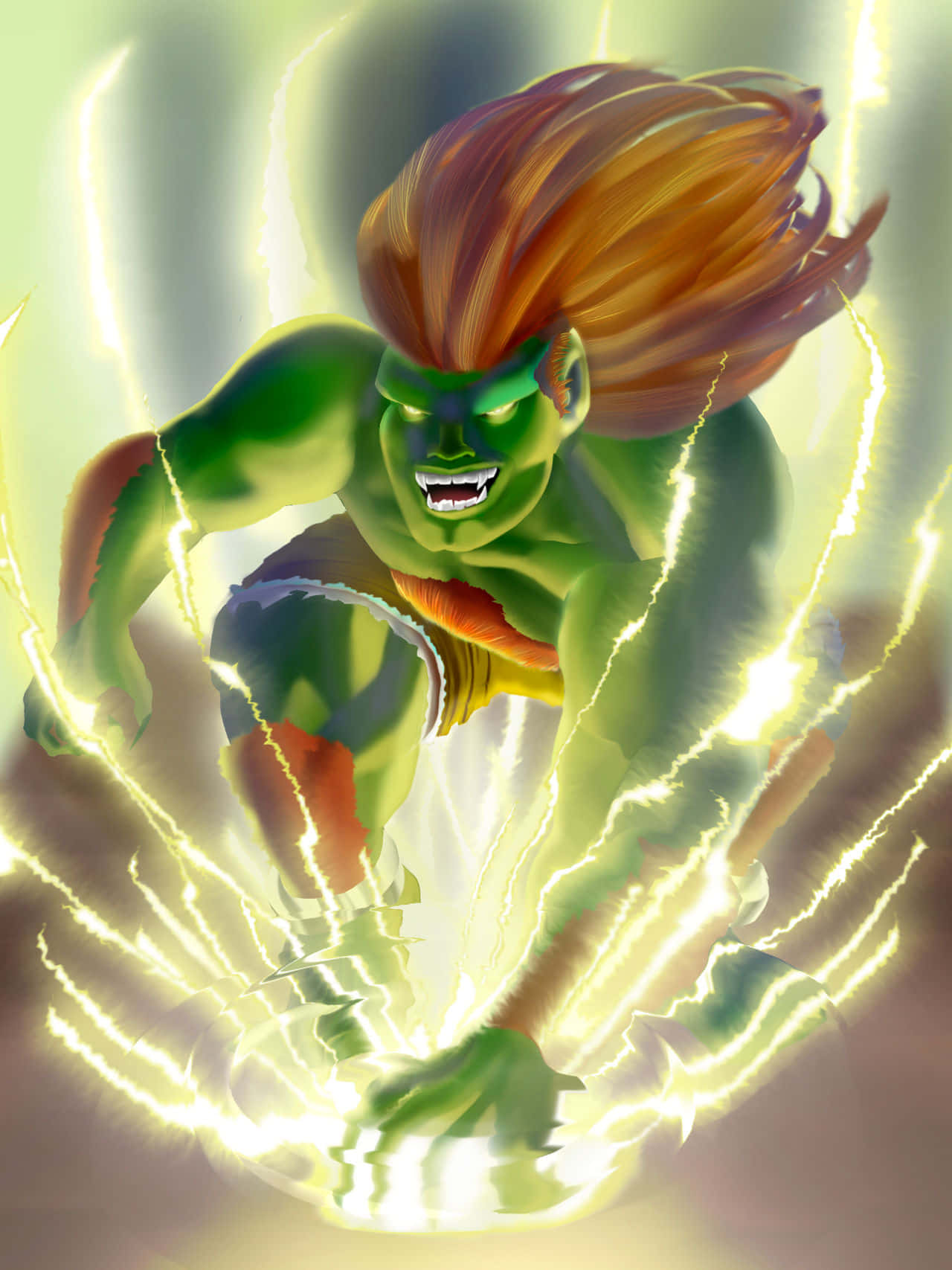 Street Fighter Blanka Electric Thunder Wallpaper