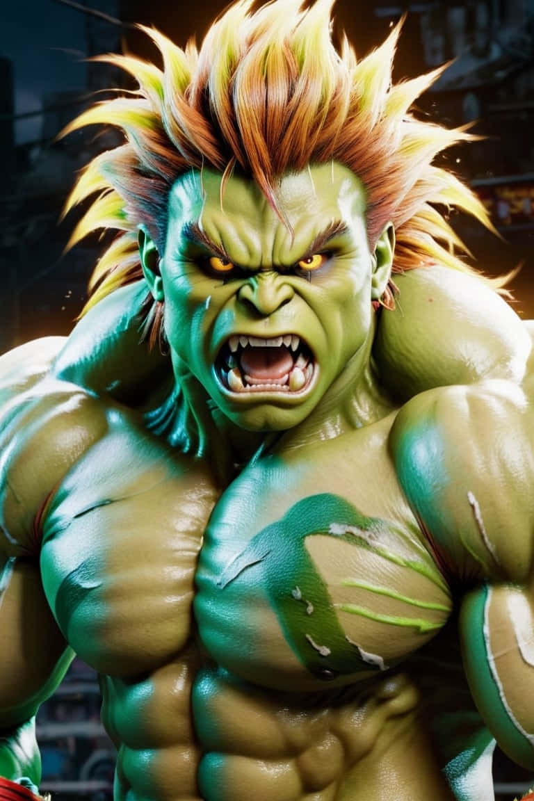 Street Fighter Blanka Roaring Wallpaper