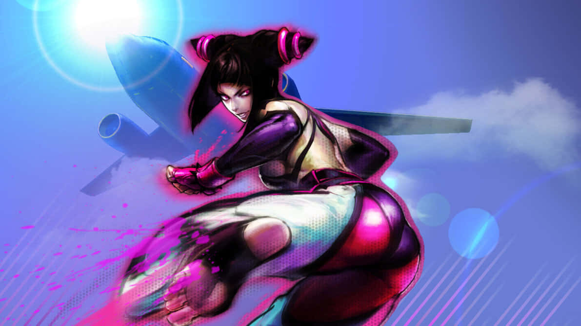 Street Fighter Juri Action Pose Wallpaper