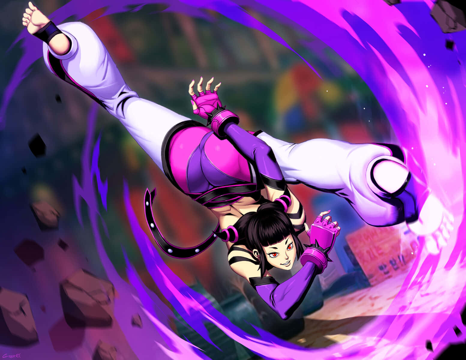 Street Fighter Juri Feng Shui Engine Kick Wallpaper