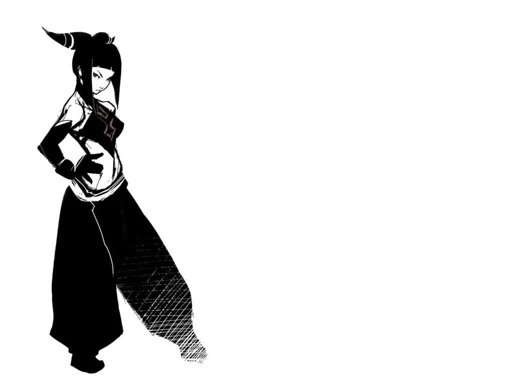 Street Fighter Juri Monochrome Artwork Wallpaper