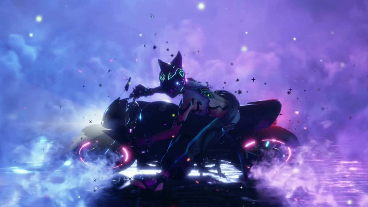 Street Fighter Juri Motorcycle Night Ride Wallpaper