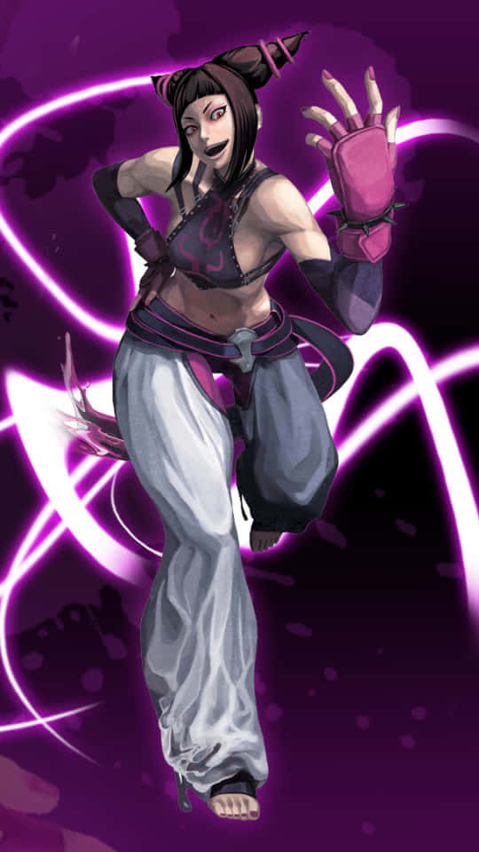 Street Fighter Juri Purple Aura Wallpaper