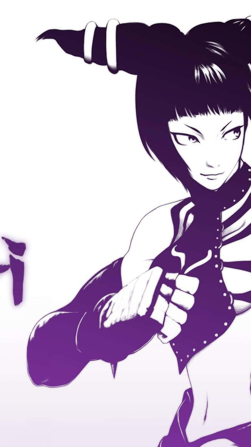 Street Fighter Juri Purple Portrait Wallpaper