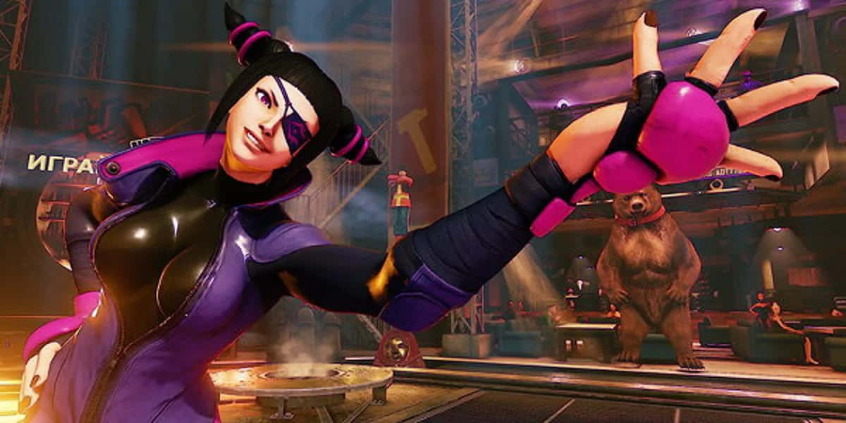 Street Fighter Juri Taunting Pose Wallpaper