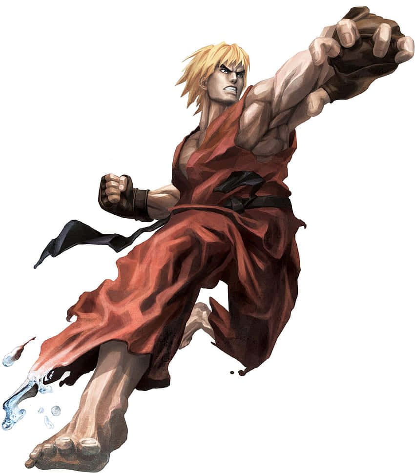 Street Fighter Ken Masters Action Pose Wallpaper