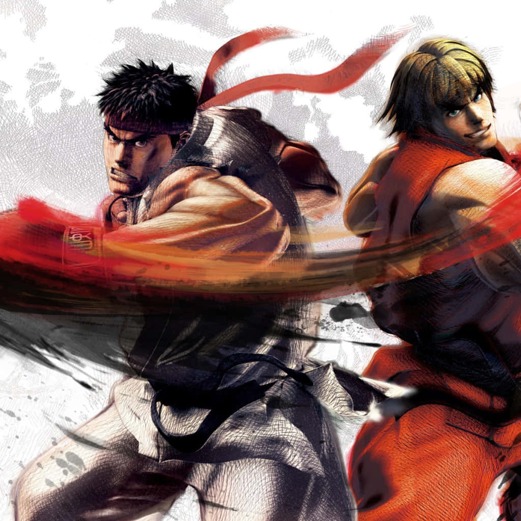 Street Fighter Ryuand Ken Readyfor Battle Wallpaper