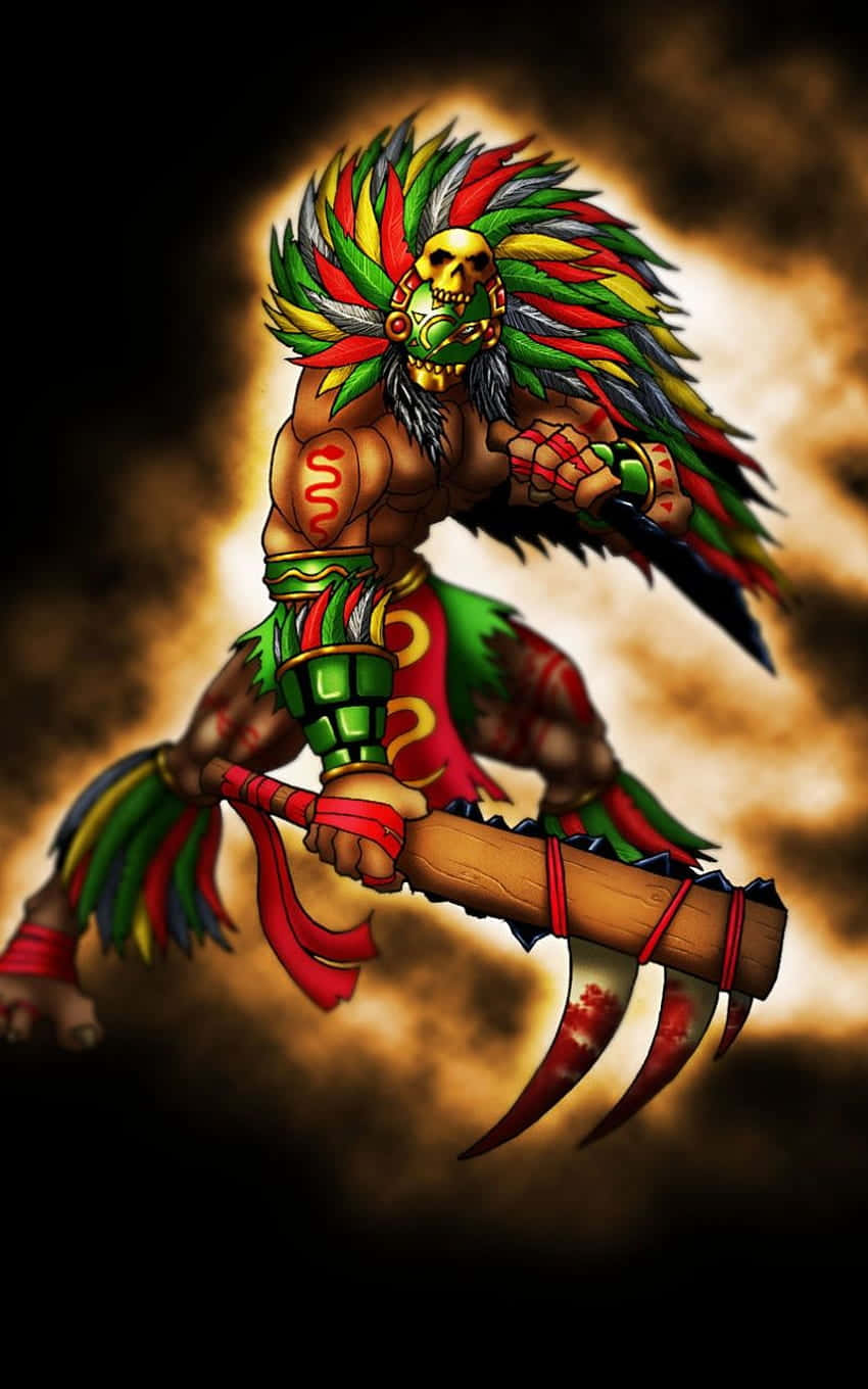 Strength And Honor Of The Aztec Warrior Wallpaper