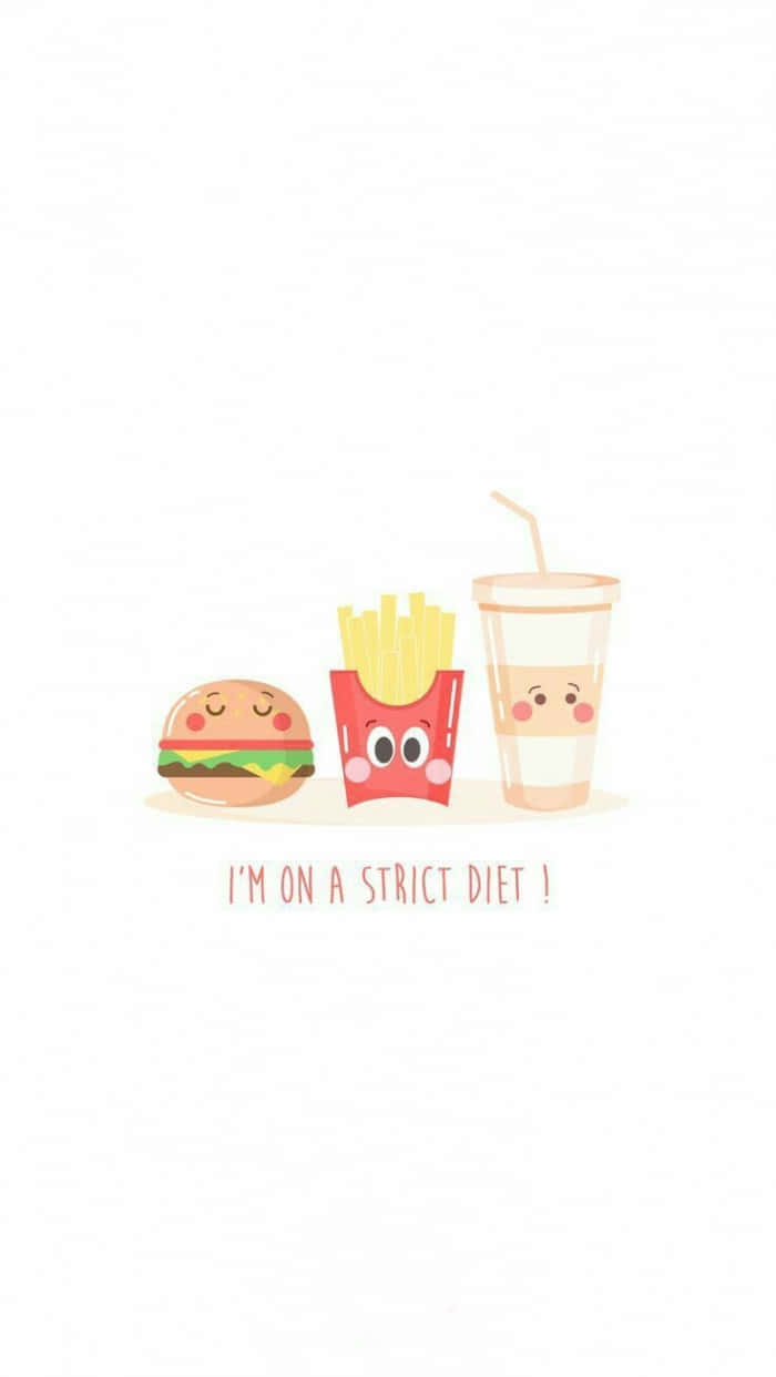 Strict Diet Fast Food Cartoon Wallpaper