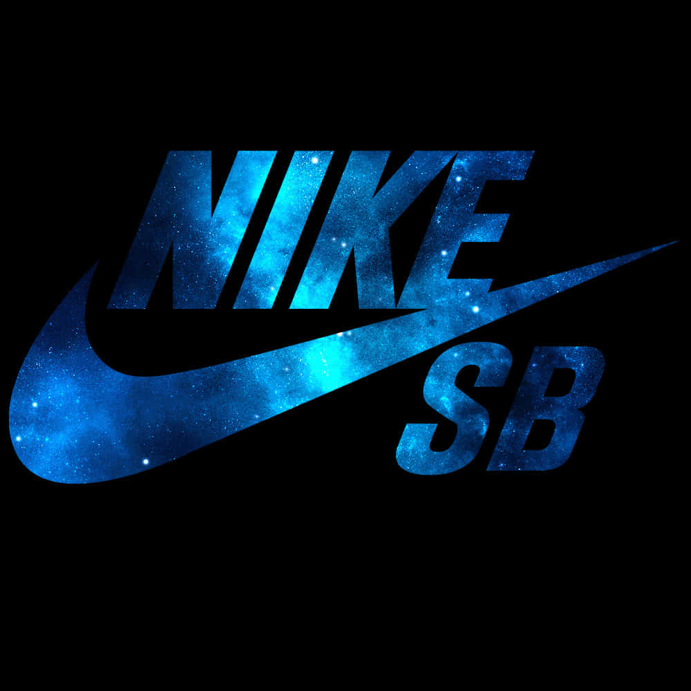 Striking Blue Nike Logo On Abstract Background Wallpaper