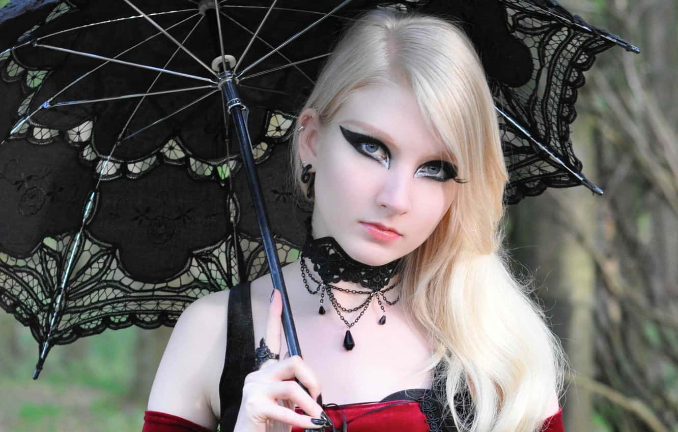 Striking Gothic Fashion Ensemble Wallpaper