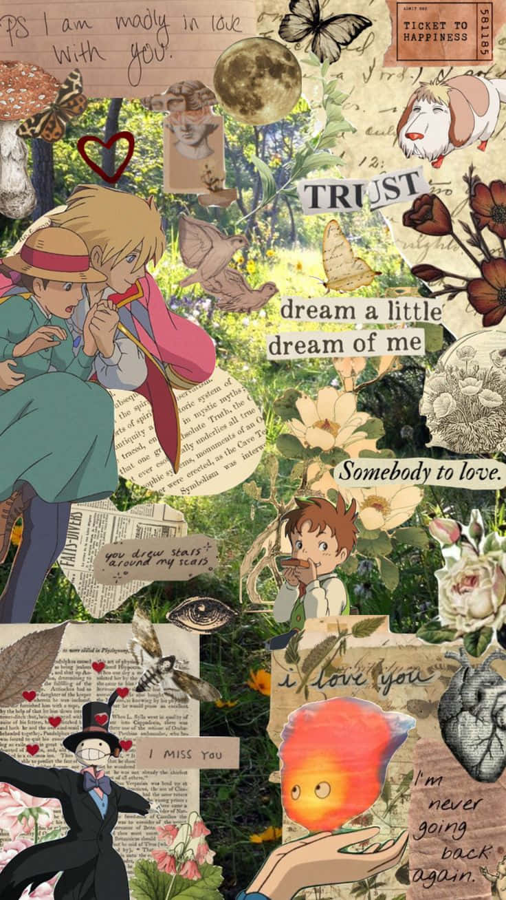 Studio Ghibli Collage Aesthetic Wallpaper