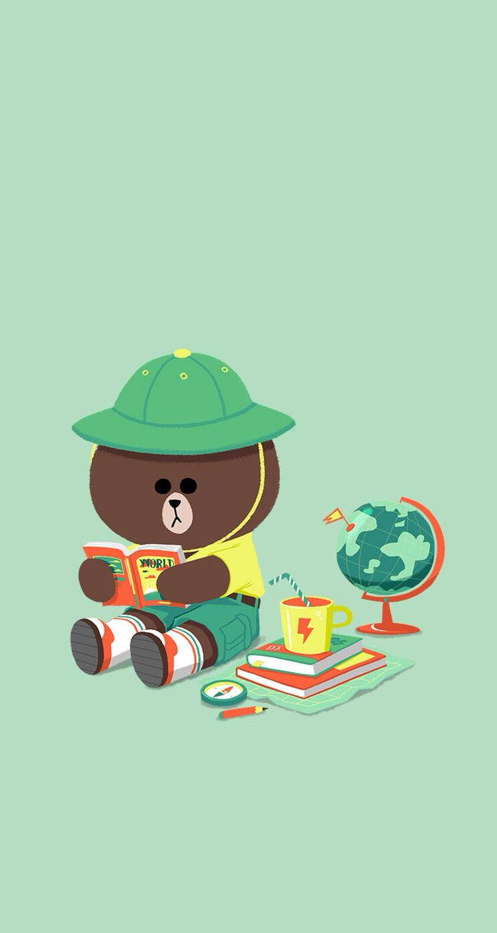 Study Hard And Reach Your Dreams With Baby Brown From Line Friends Wallpaper