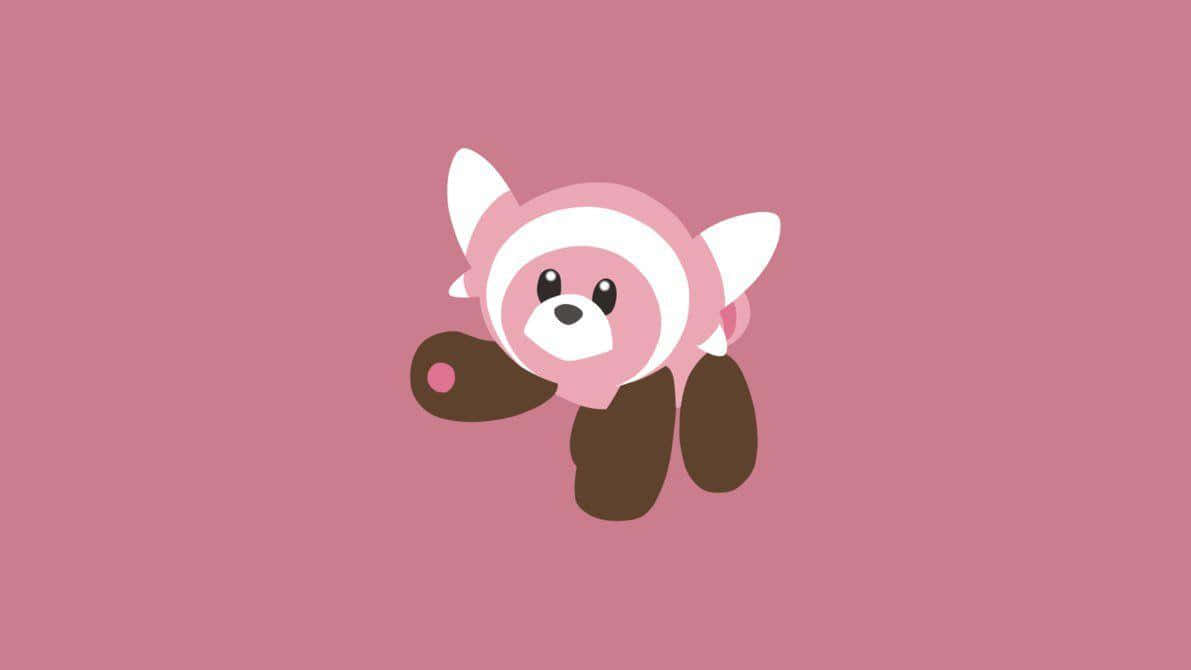 Stufful In Dark Pink Background Wallpaper