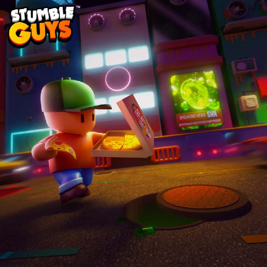 Stumble Guys Pizza Runner Wallpaper