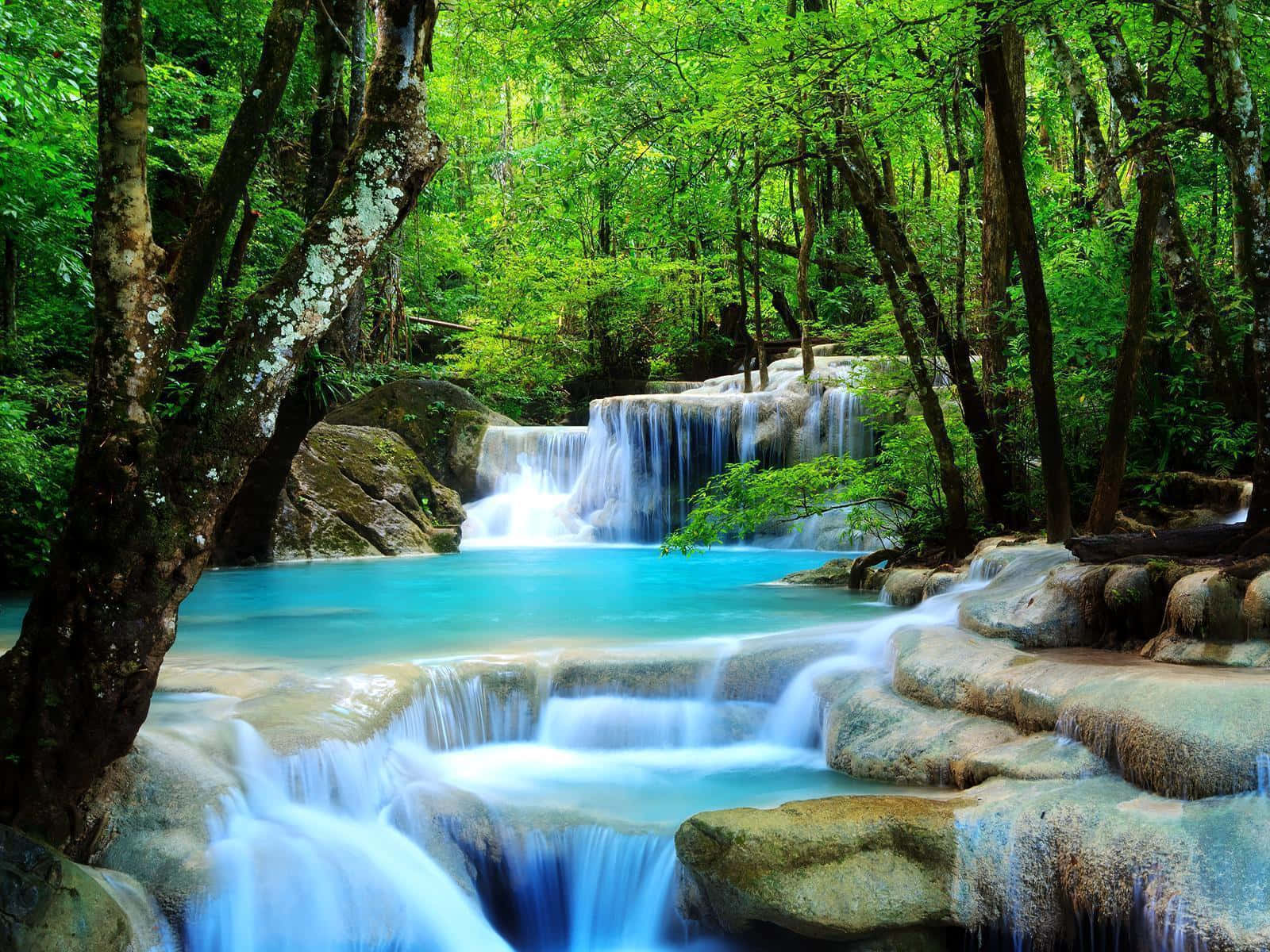 Stunning 3d Waterfall Scene Wallpaper