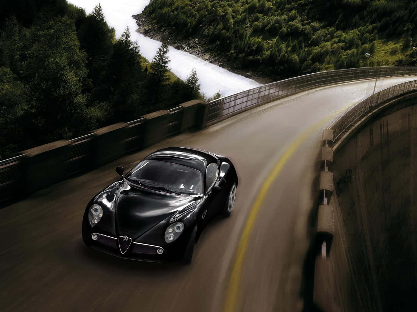 Stunning Alfa Romeo 8c Competizione In Action Wallpaper