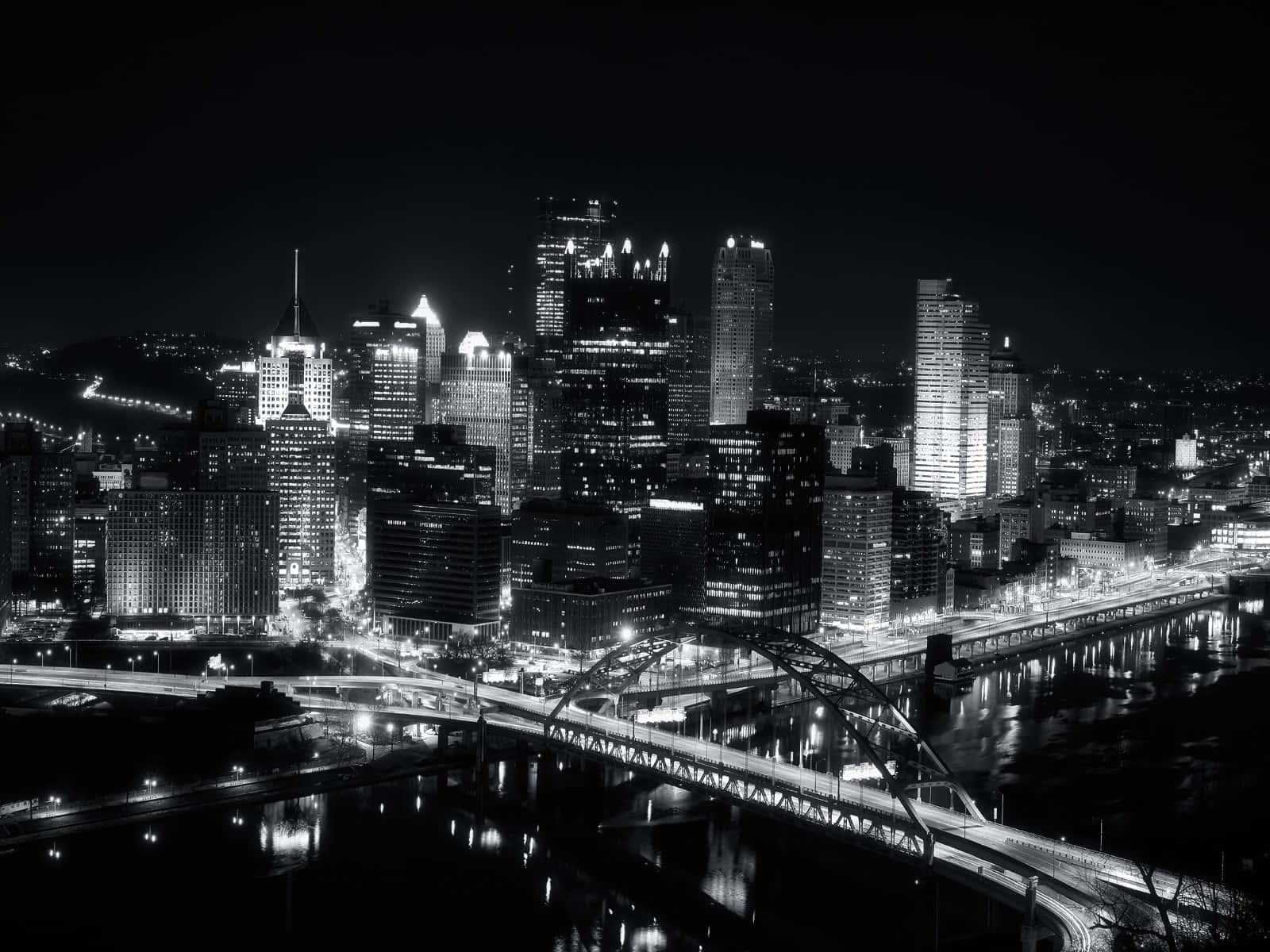 Stunning Black And White Cityscape Panorama Wallpaper