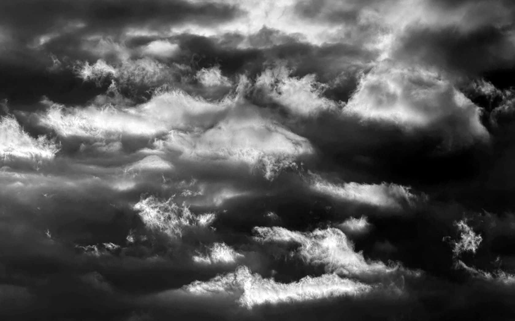 Stunning Black And White Storm Unleashing Nature's Fury Wallpaper