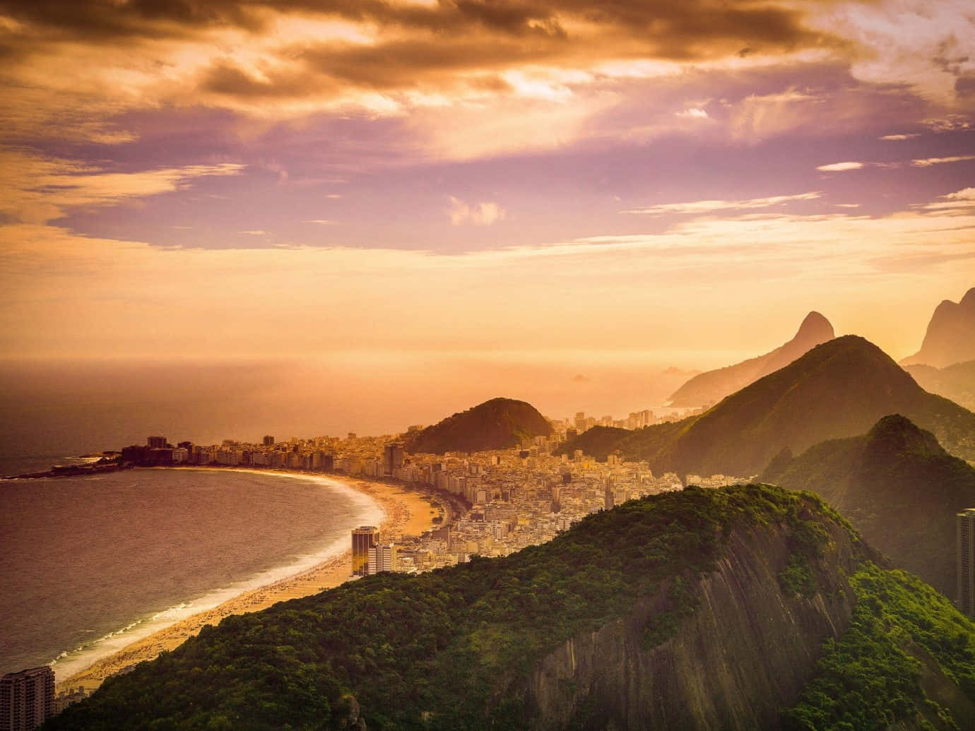 Stunning Brazilian Beach At Sunset Wallpaper