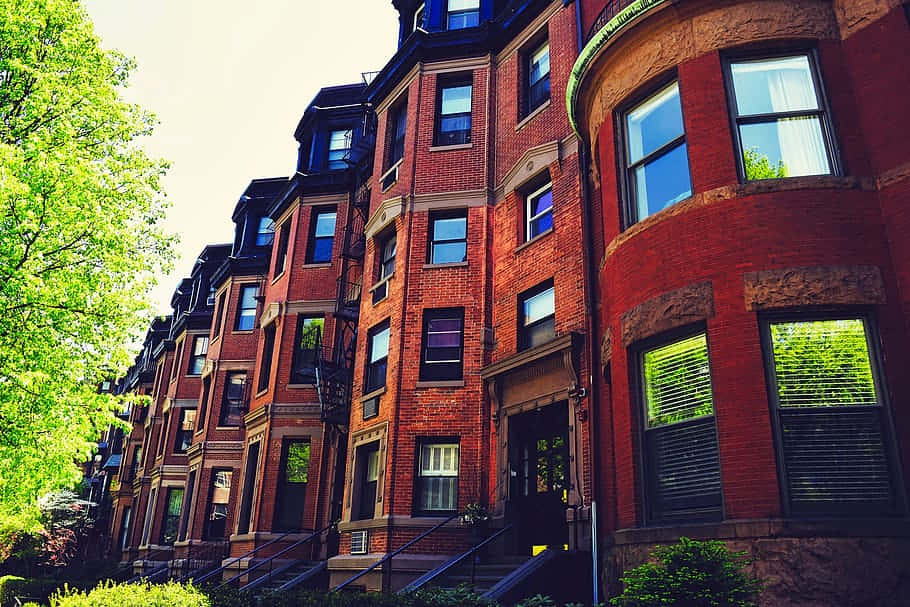 Stunning Brownstone Building Exterior Wallpaper