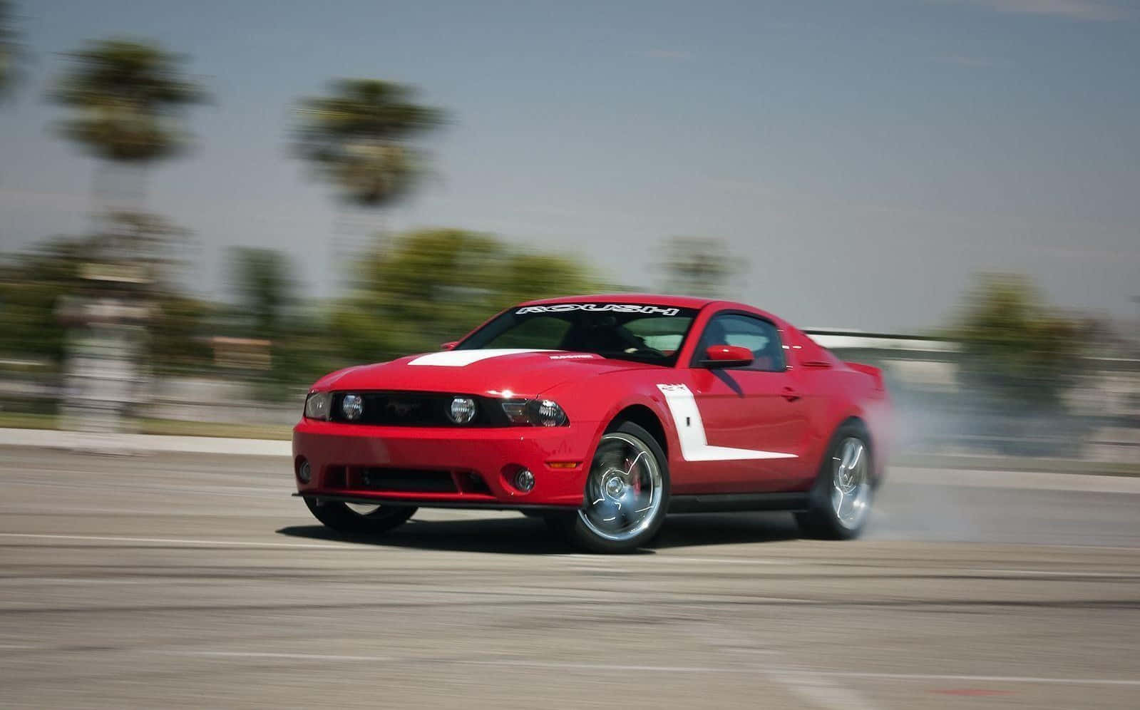 Stunning Ford Mustang Roush In Action Wallpaper