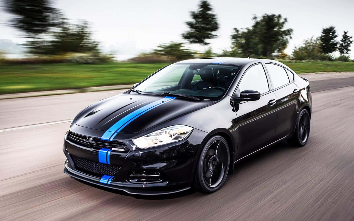 Stunning Glossy Dodge Dart On The Open Road Wallpaper