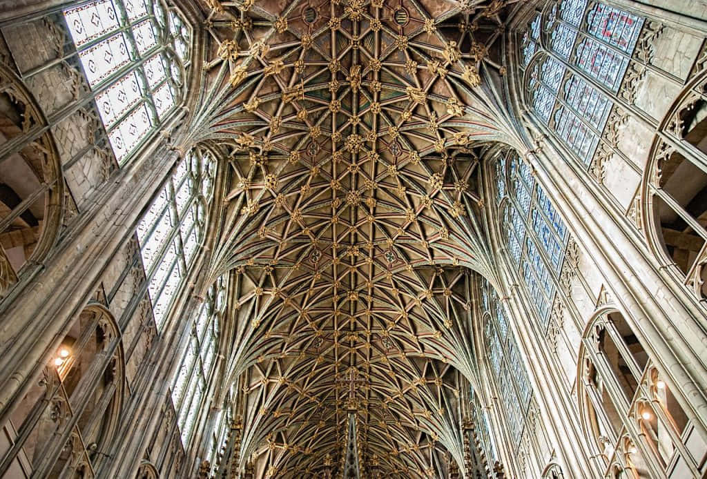 Stunning Gothic Architecture In An Ancient Cathedral Wallpaper