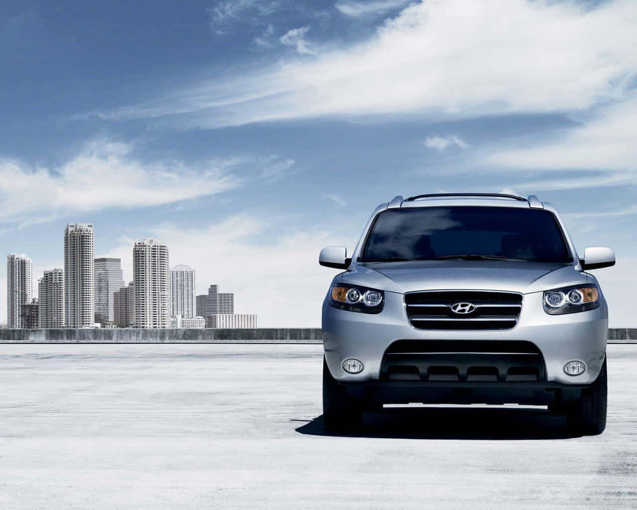 Stunning Hyundai Santa Fe On The Road Wallpaper